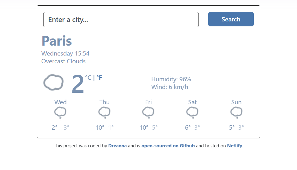 React Weather App Project